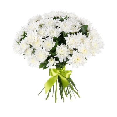 Букет «Белый ангел» – скульптурная чистота белых хризантем Белая Калитва Ростовская область