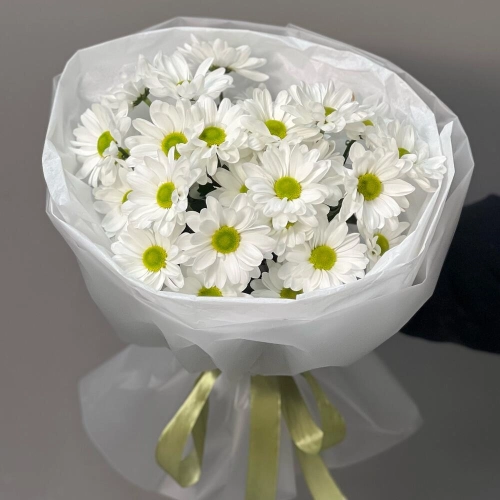 Букет «Ромашковый» – нежные белые хризантемы в деревенском стиле Белая Калитва Ростовская область