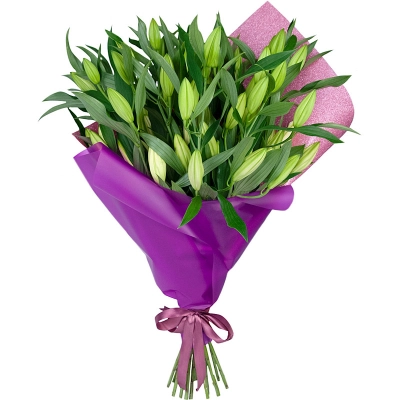 Изысканный букет из 15 свежих лилий – королевский подарок Белая Калитва Ростовская область