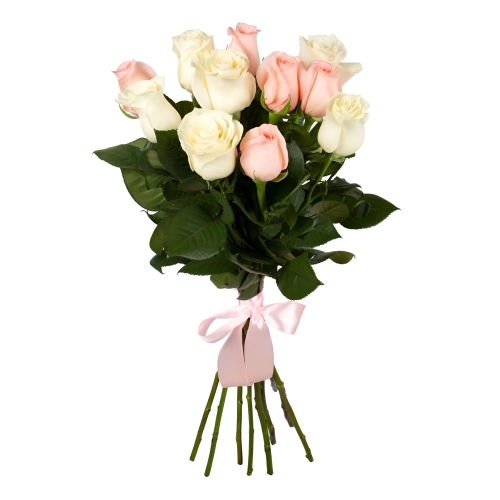 Букет из розовых и белых роз Белая Калитва Ростовская область Букет из розовых и белых роз Белая Калитва Ростовская область