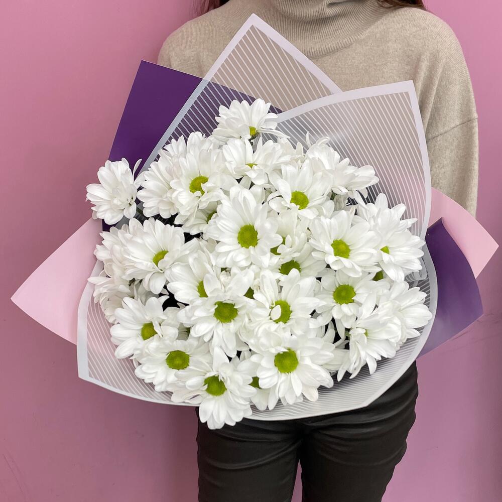 Букет «Весеннее настроение» – свежесть белых хризантем Белая Калитва Ростовская область