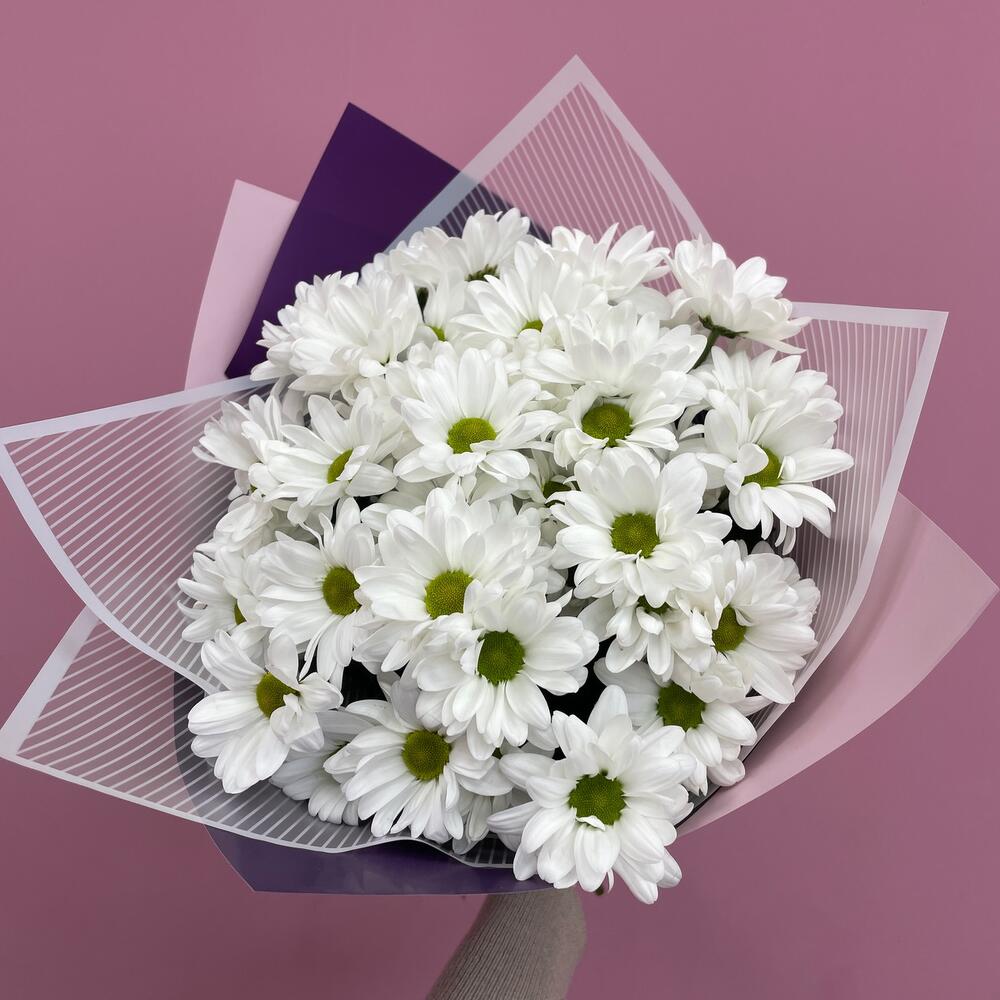 Букет «Весеннее настроение» – свежесть белых хризантем Белая Калитва Ростовская область