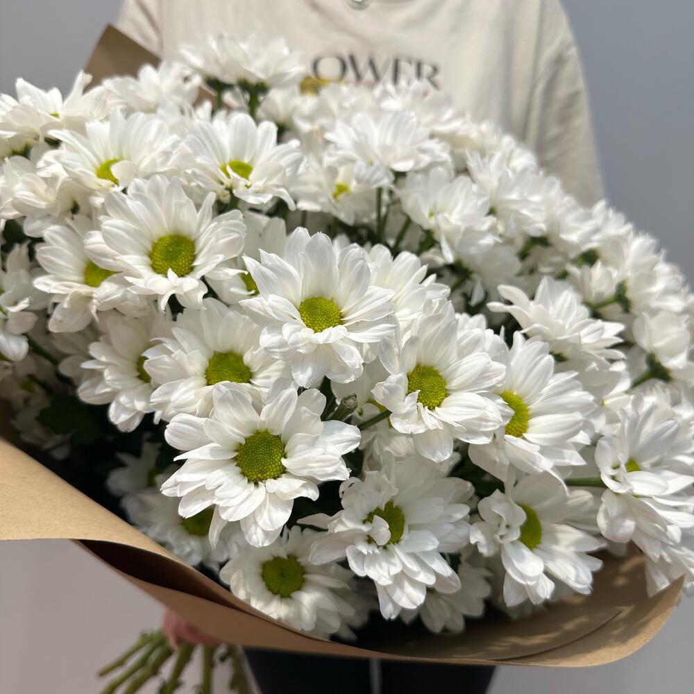 Букет «Летняя свежесть» – дыхание лета в белых хризантемах Белая Калитва Ростовская область