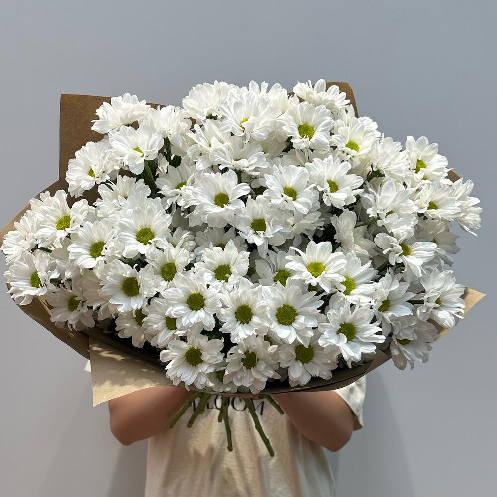 Букет «Летняя свежесть» – дыхание лета в белых хризантемах Белая Калитва Ростовская область